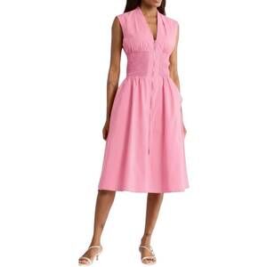 NEW AREA STARS zip midi dress in pink